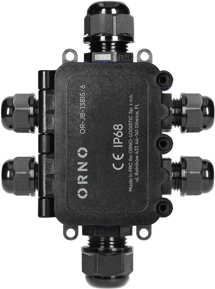 Orno Puszka Dėžutė be tvirtinimo HD IP68, 0,75–4,0 mm?, 2 M20 jungtys, 4 M16 jungtys