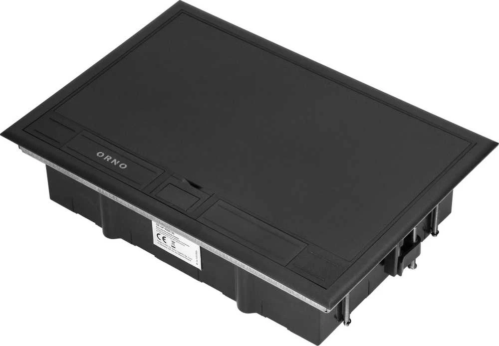 Orno Puszka Grindų dėžutė moduliniams lizdams 8 x 45 x 45 mm arba 16 x 22,5 x 45 mm, dangtelis: plastikinis, juodas