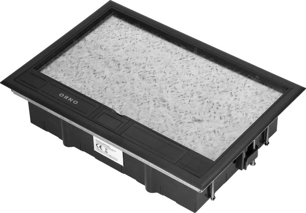 Orno Puszka Grindų dėžutė moduliniams lizdams 8 x 45 x 45 mm arba 16 x 22,5 x 45 mm, dangtelis: pagamintas iš natūralios medžiagos, juodas