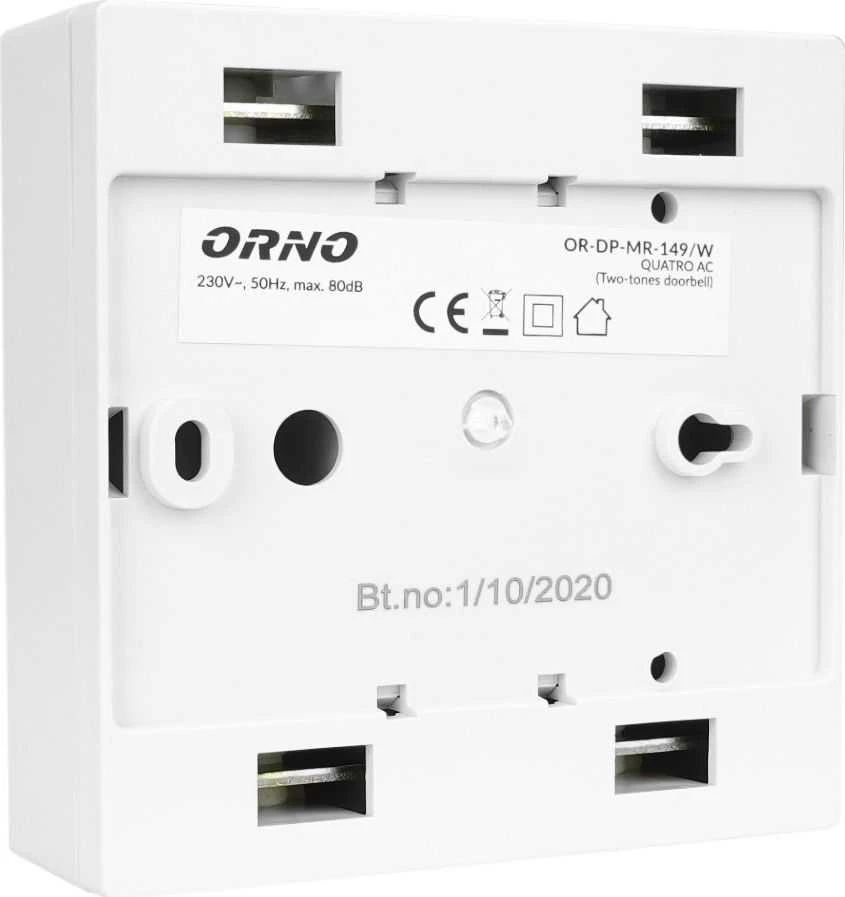 Orno Dzwonek Dviejų tonų elektromechaninis skambutis QUARTO AC, 230V, baltas