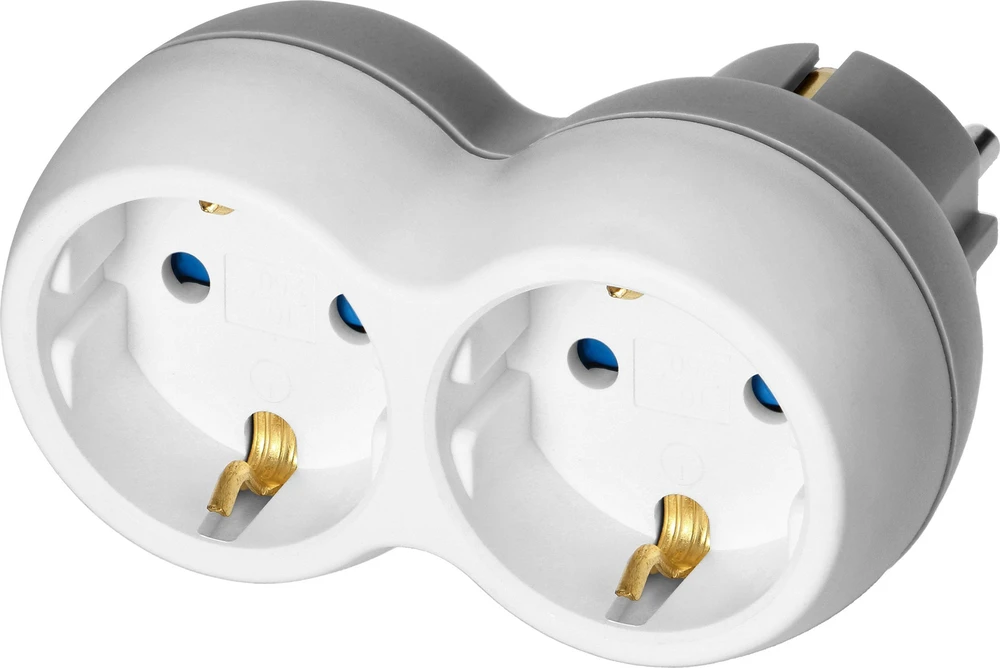Orno Rozgałęźnik Skirstytuvas 2x2P+Z (Schuko), baltai pilkas