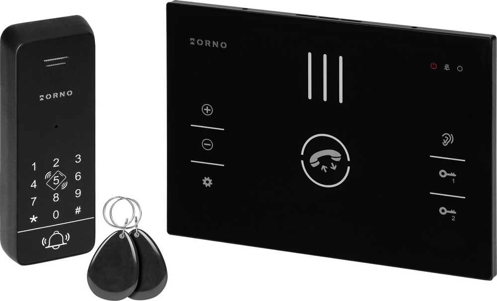 Orno SANDI, vienos šeimos domofono komplektas, be ragelio, 2 laidų, užšifruotas, RFID, juodas