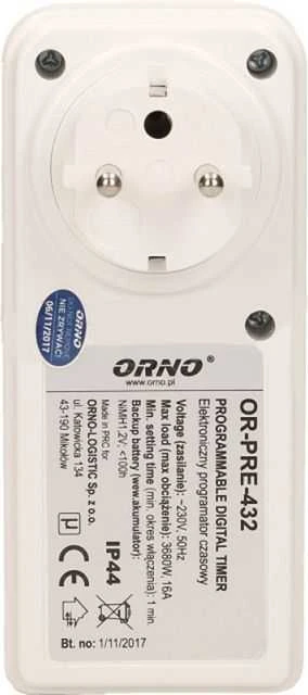 Orno Elektroninis Elektroninis laikmatis, 8 programos, IP44