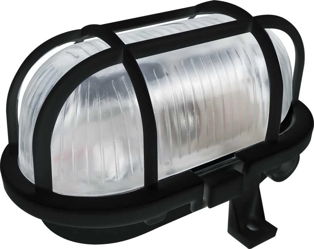 Sieninis šviestuvas Orno SOTOA, šviestuvas, E27, maks. 15 W, IP54, stiklinis gaubtas, plastikinis dangtelis, juodas