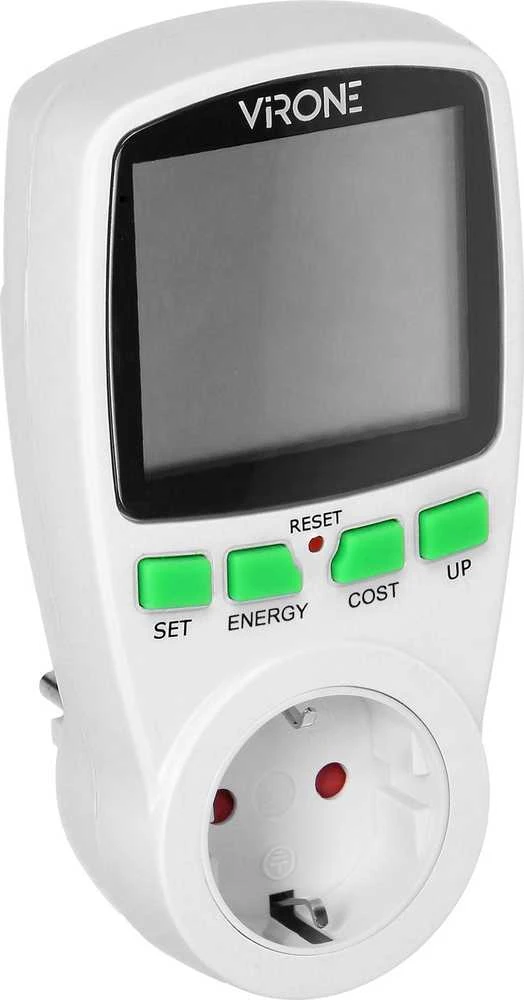 Orno Jednotaryfowy Vieno tarifo vatmetras, energijos skaičiuoklė su LCD ekranu, vieno tarifo, įmontuota baterija, „Schuko“ versija