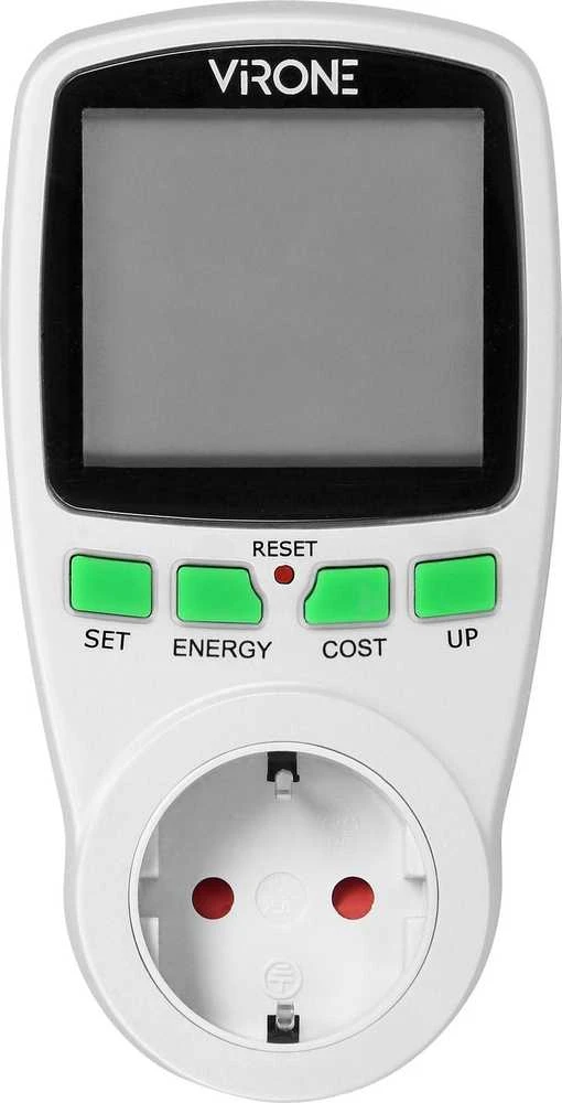 Orno Jednotaryfowy Vieno tarifo vatmetras, energijos skaičiuoklė su LCD ekranu, vieno tarifo, įmontuota baterija, „Schuko“ versija