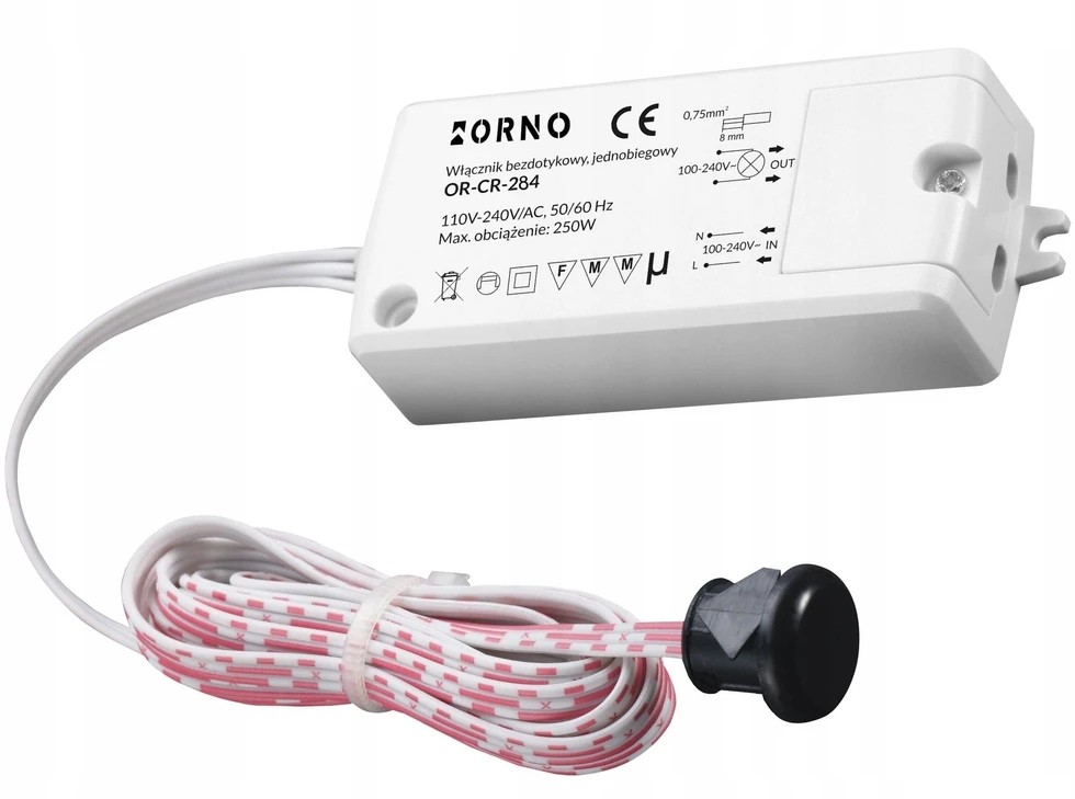 Orno Włącznik Bekontaktis jungiklis, vieno poliaus, IP20, 250 W