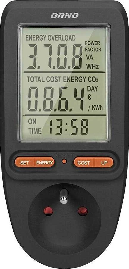 Orno Energy skaičiuotuvas with LCD display color juodas (OR-WAT-435/B)