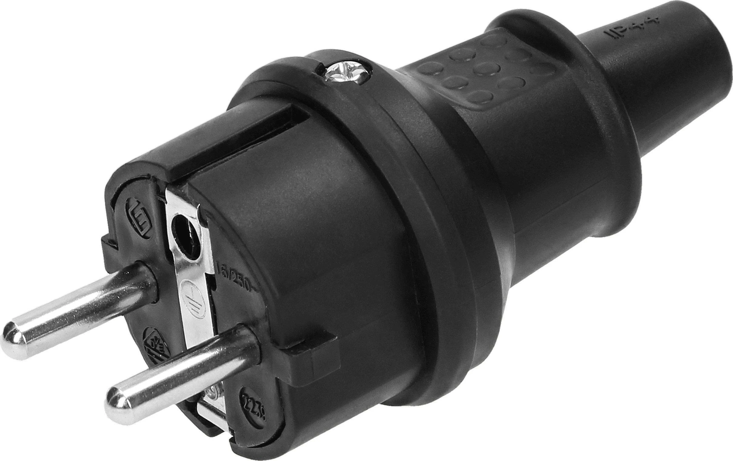 Orno Uni-Schuko mini kištukas, IP44, juodas, 16A, 230V