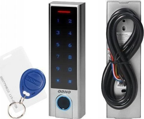 Orno Zamek Jutiklinio kodo spyna su arti kortelės ir pultelio skaitytuvu, pirštų atspaudų skaitytuvu ir „Bluetooth“, SUPER NARROW IP68, su 3A rele, su TUYA programine įranga