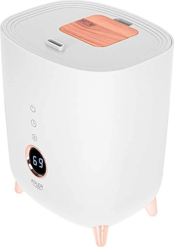 Adler | AD 7972 | Drėkintuvas | 23 W | Vanduo bako talpa 4 L | Tinka kambariams iki 35 m² | Ultragarsinis | Drėkinimo pajėgumas 150-300 ml/val | Baltas