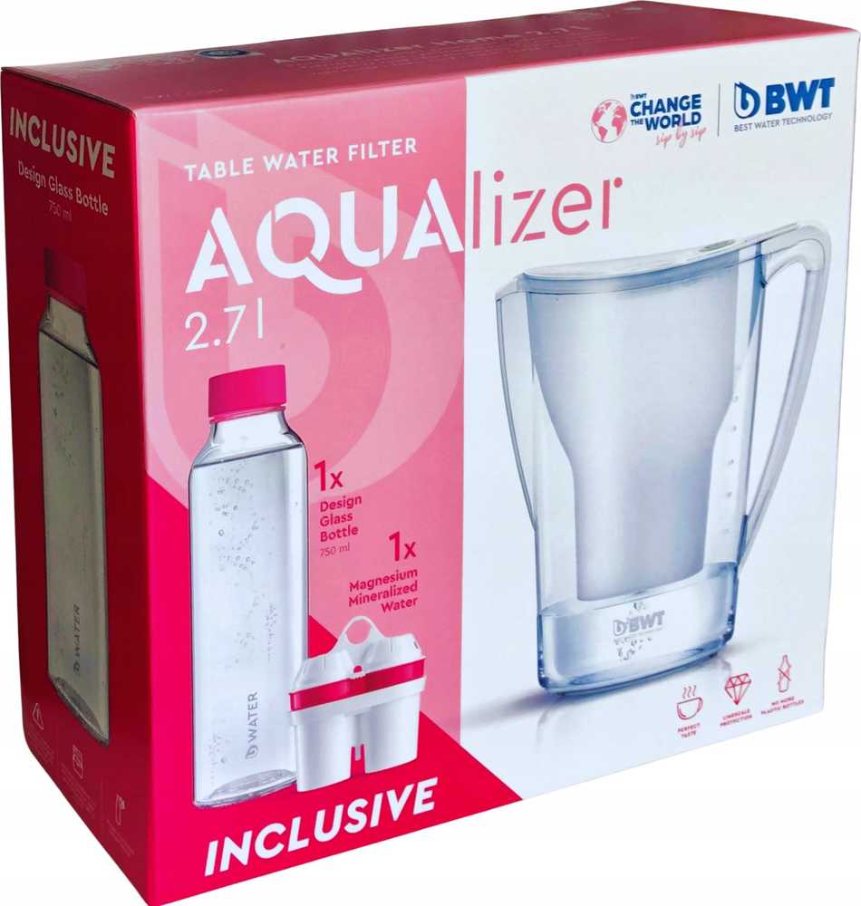 Filtravimo ąsotis BWT AQUAlizer Home manual 125626883 w tym stiklinis butelis