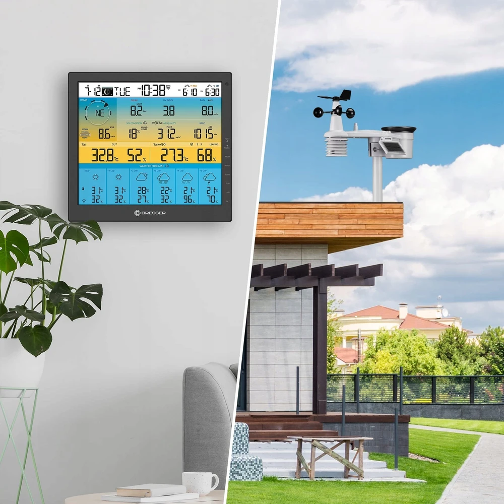 BRESSER 7-in-1 6 dienų 4CAST PRO SF WIFI Saulės orų centras 7-in-1