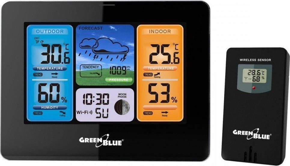 GreenBlue GB215 Meteorologinė stotelė su išoriniu jutikliu aprašymas - Prekės nuotrauka
