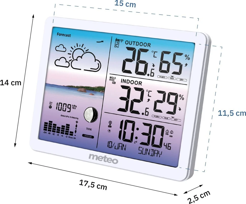 METEO SP107 meteorologijos stotis balta