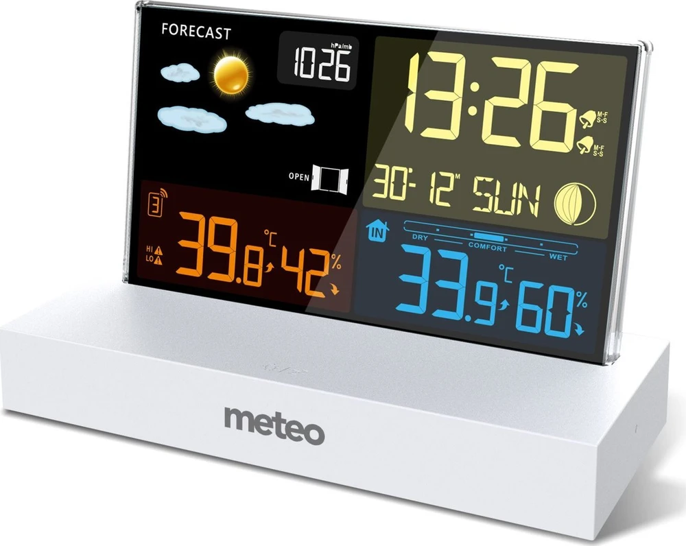 METEO SP110B meteorologijos stotis su DCF, balta