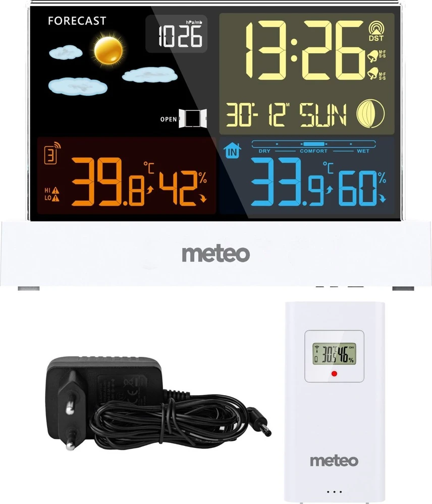 METEO SP110B meteorologijos stotis su DCF, balta