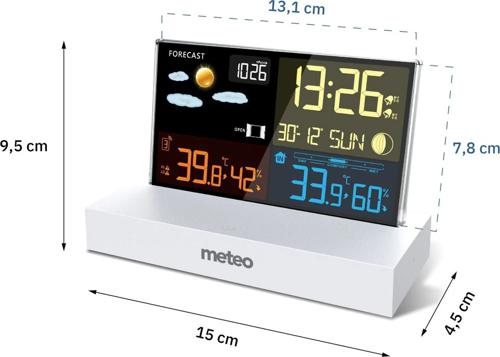 METEO SP110B meteorologijos stotis su DCF, balta