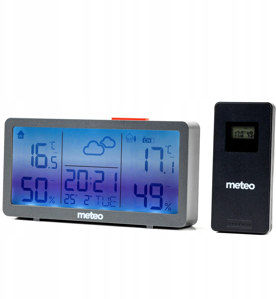 Meteo Orų stotelė pogody METEO Higrometr Pogodynka Termometr Laikrodis SP203