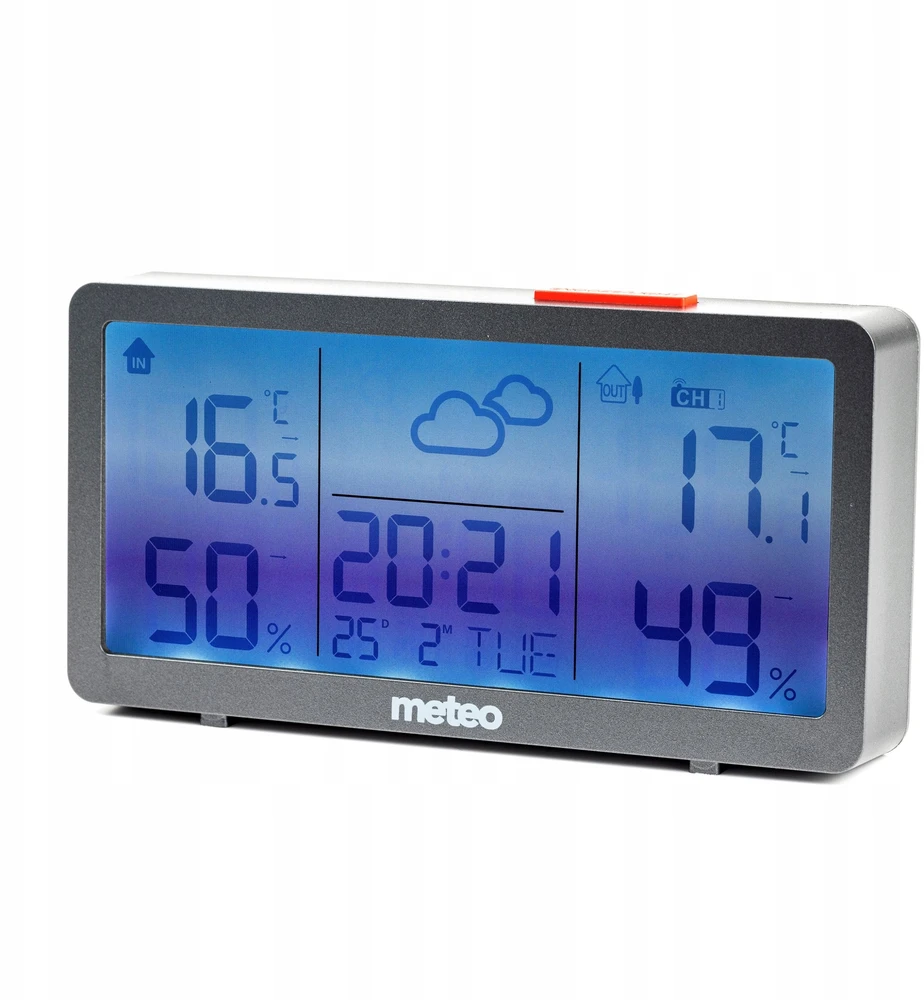 Meteo Orų stotelė pogody METEO Higrometr Pogodynka Termometr Laikrodis SP203