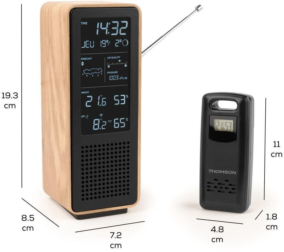 „Thomson WS102TBK“ meteorologinės stotelės su „Bluetooth“ garsiakalbiu ir FM radiju
