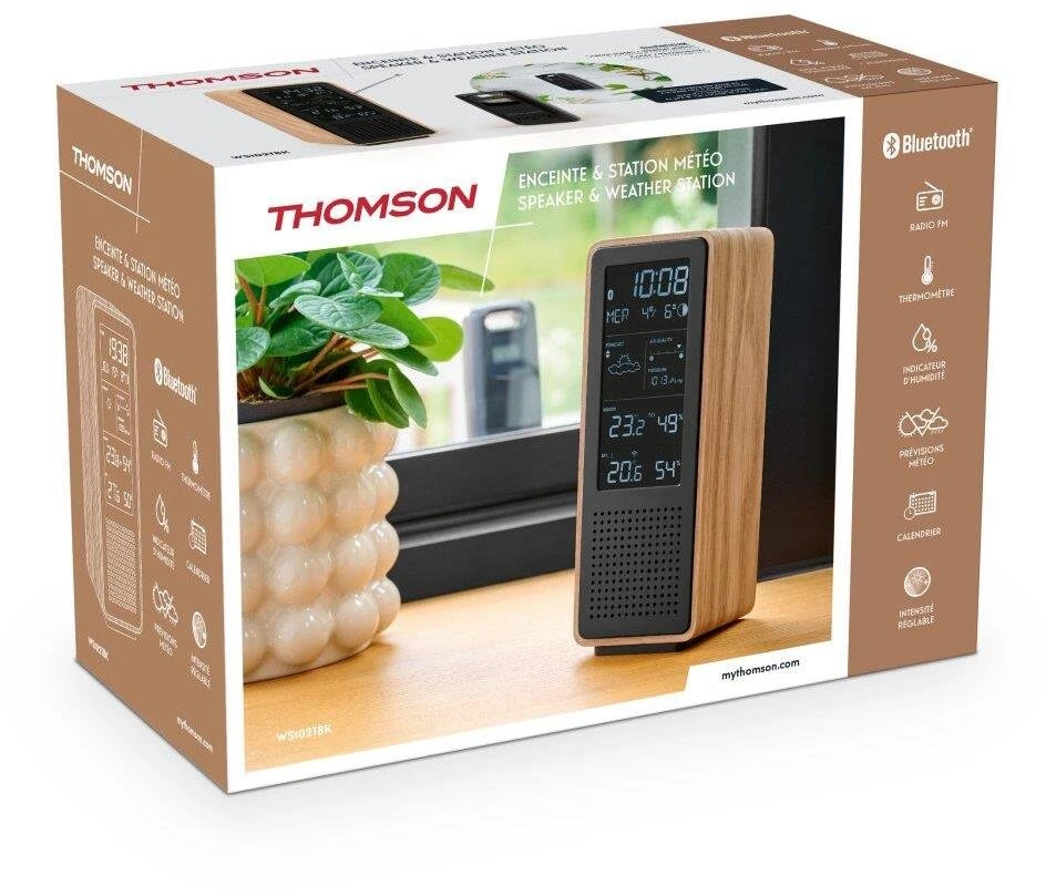 „Thomson WS102TBK“ meteorologinės stotelės su „Bluetooth“ garsiakalbiu ir FM radiju
