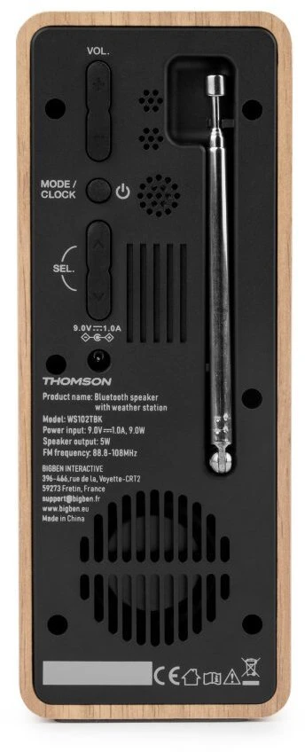 „Thomson WS102TBK“ meteorologinės stotelės su „Bluetooth“ garsiakalbiu ir FM radiju