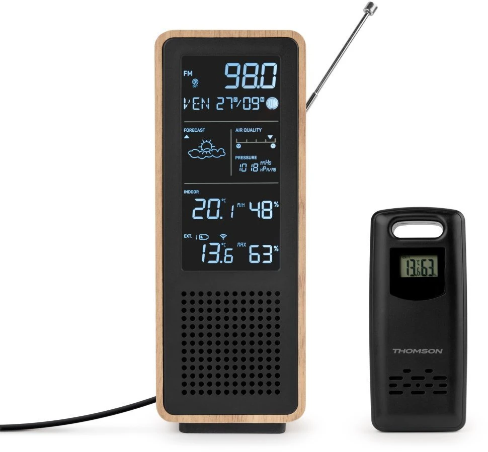 „Thomson WS102TBK“ meteorologinės stotelės su „Bluetooth“ garsiakalbiu ir FM radiju