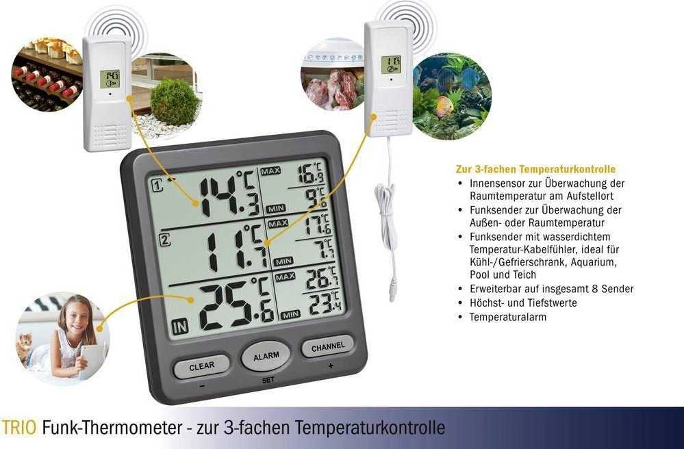 Orų stotelė TFA 30.3062.10 Trio Wireless Thermometer - 30.3062.10