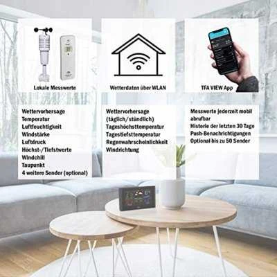 Orų stotelė TFA TFA 35.8001.01 VIEW BREEZE WLAN Radio Orų stotelė