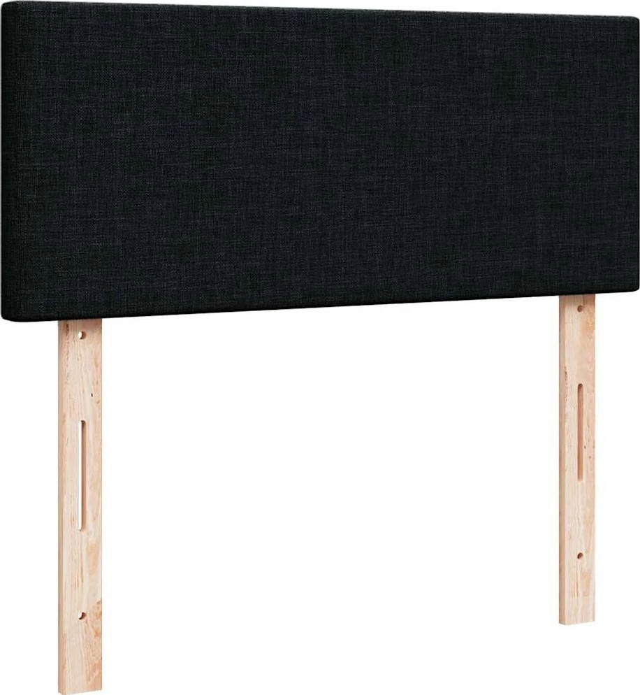 Osmanų lova su čiužiniu, juodas, 120x200cm, audinys