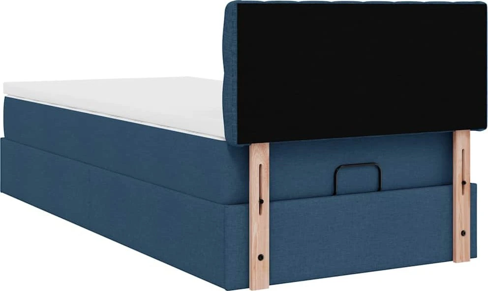 Osmanų lova su čiužiniu ir LED lemputėmis Mėlynas 90x200 cm