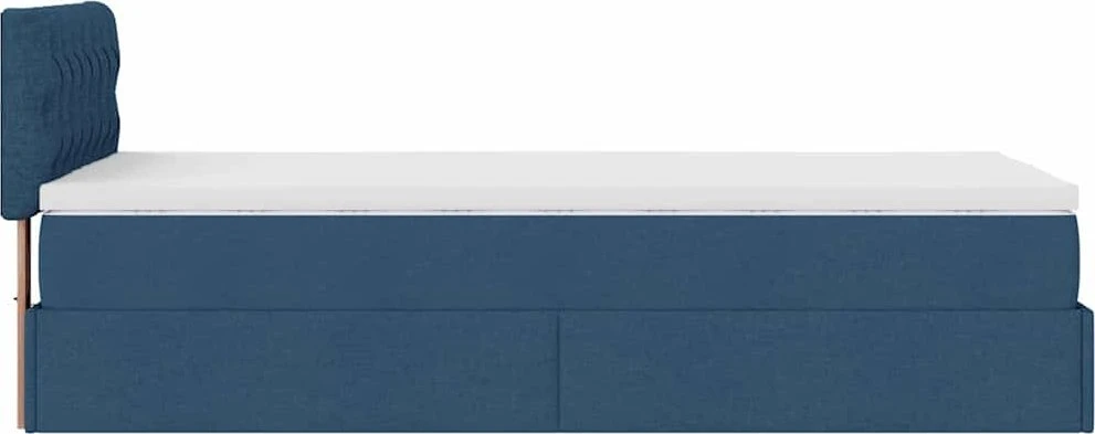 Osmanų lova su čiužiniu ir LED lemputėmis Mėlynas 90x200 cm