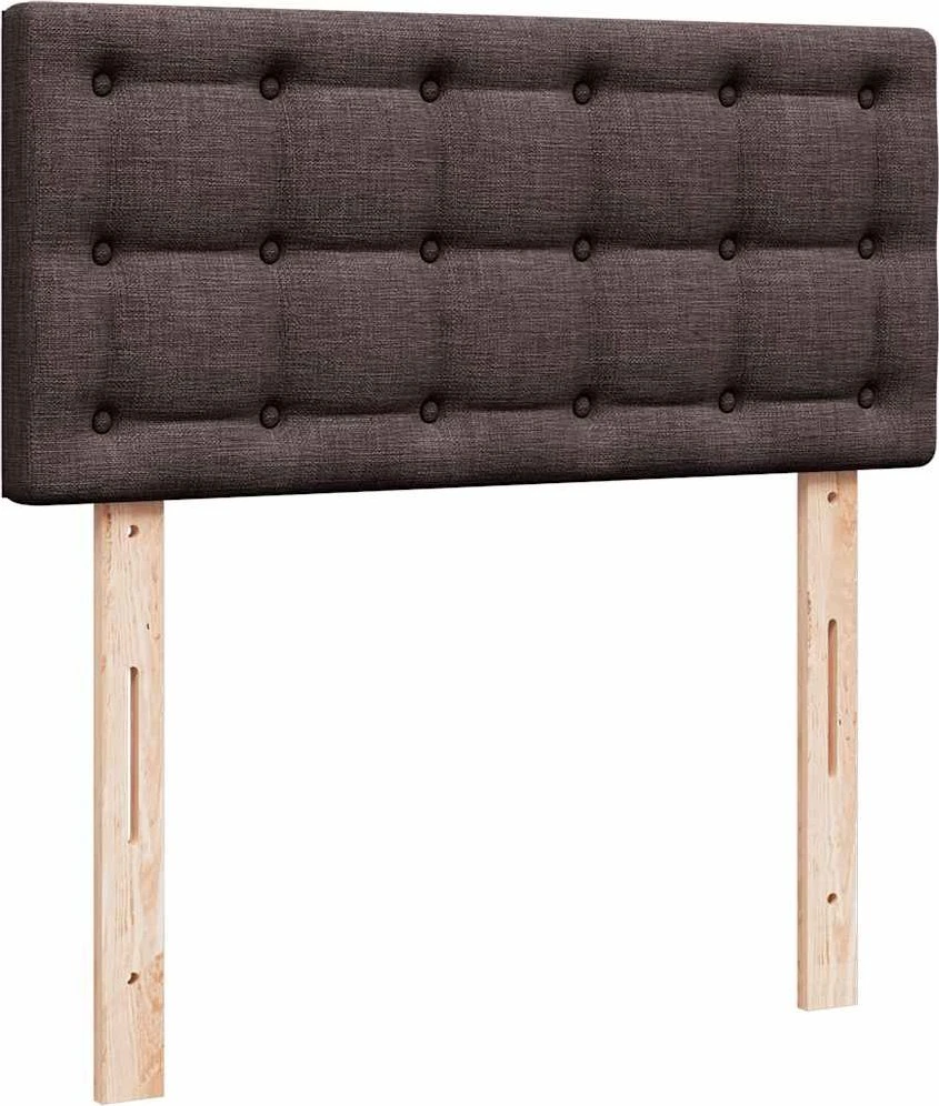 Osmanų lova su čiužiniu ir LED, tamsiai rudas, 90x200cm audinys