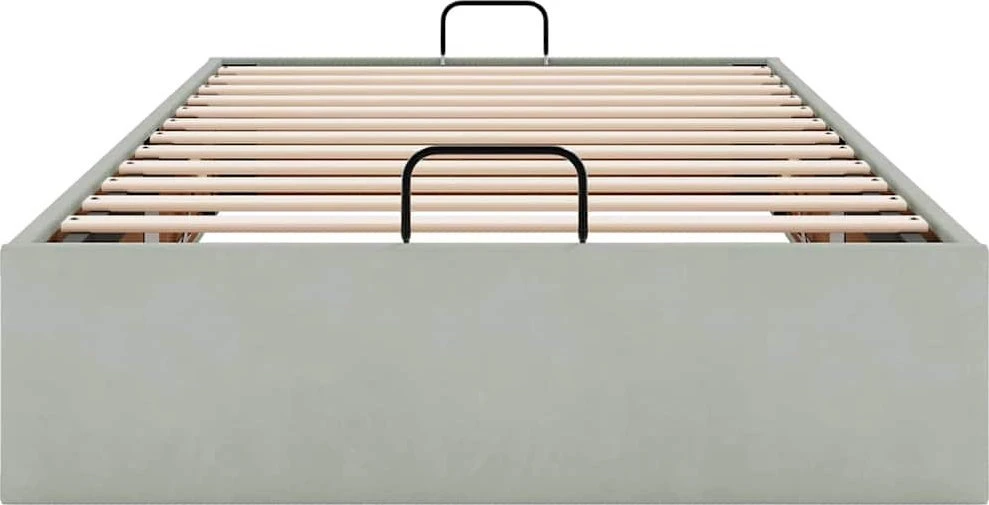 Osmanų lovos rėmas be čiužinio, pilkas, 80x200 cm, aksomas