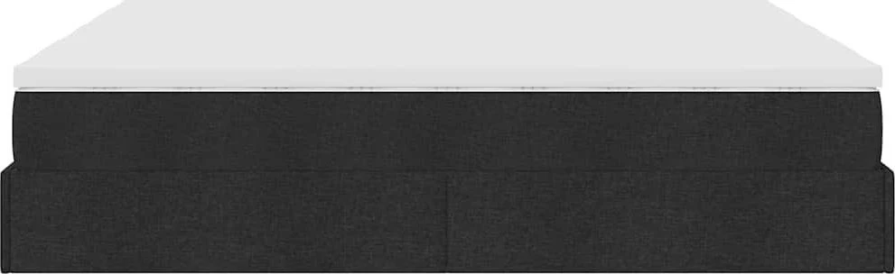 Osmanų lovos rėmas su čiužiniais, juodas, 200x200cm, audinys
