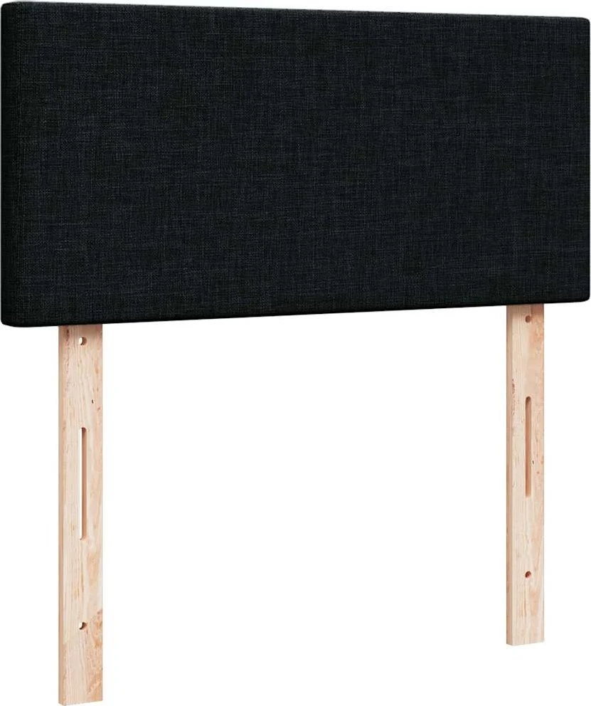 Osmanų lovos rėmas su čiužiniais, juodas, 200x200cm, audinys