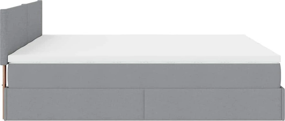 Osmanų lovos rėmas su čiužiniais, pilkas, 200x200cm, audinys