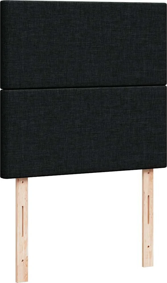 Osmanų lovos rėmas su čiužiniu, juodas, 100x200cm, audinys