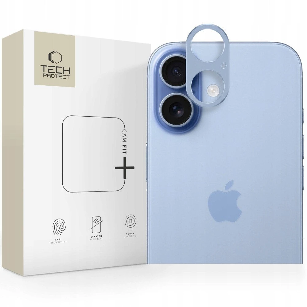 „Tech-Protect Camalloy Fit+“ kameros stiklas, skirtas „iPhone 17“ - Mėlyna