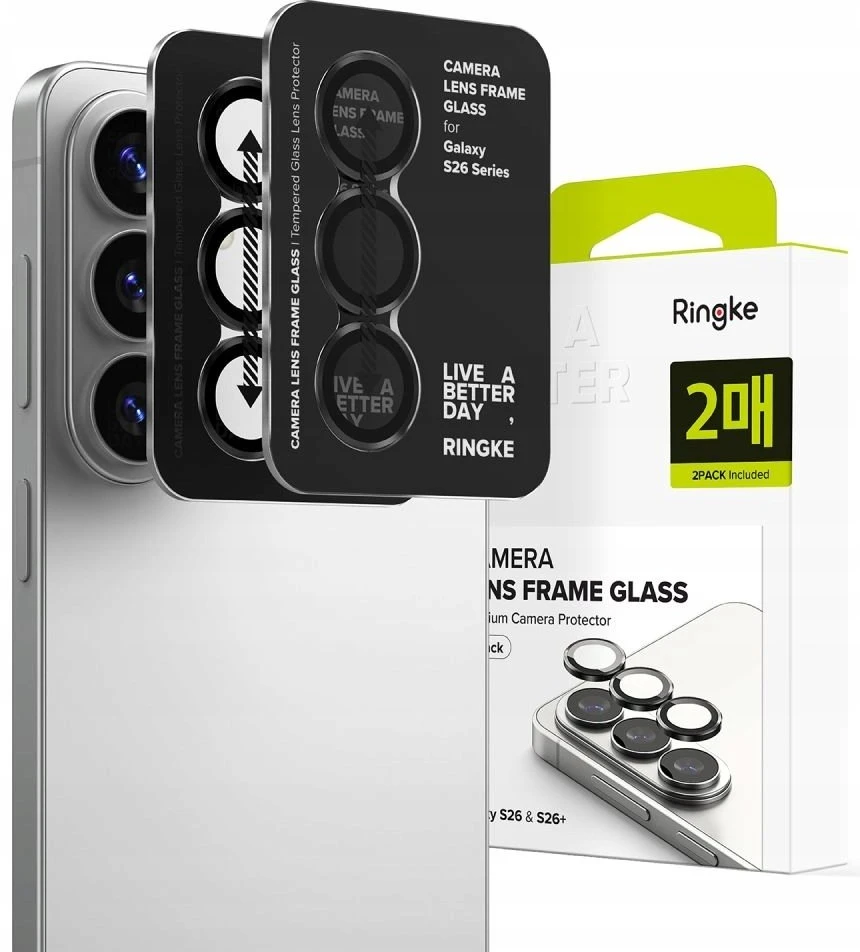 Telefono kameros apsauga Ringke Camera Frame Protector 2 vnt. Samsung Galaxy S26 / S26+ Plus juodos spalvos