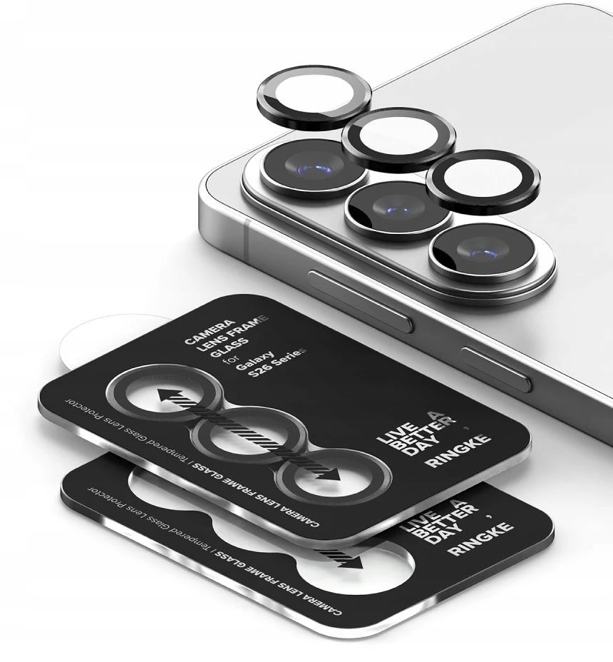 Telefono kameros apsauga Ringke Camera Frame Protector 2 vnt. Samsung Galaxy S26 / S26+ Plus juodos spalvos