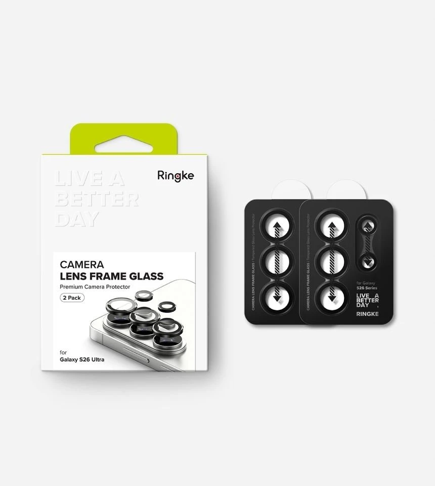 Telefono kameros apsauga Ringke Camera Frame Protector 2 vnt. Samsung Galaxy S26 Ultra juodos spalvos