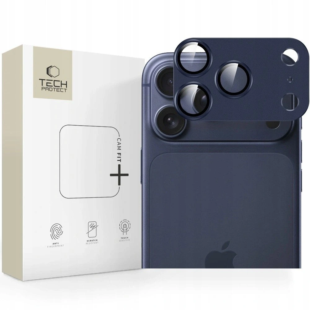 „Tech-Protect Camfull Fit+“ kameros objektyvo stiklas, skirtas „iPhone 17 Pro Max“ – tamsiai mėlynas Mėlyna