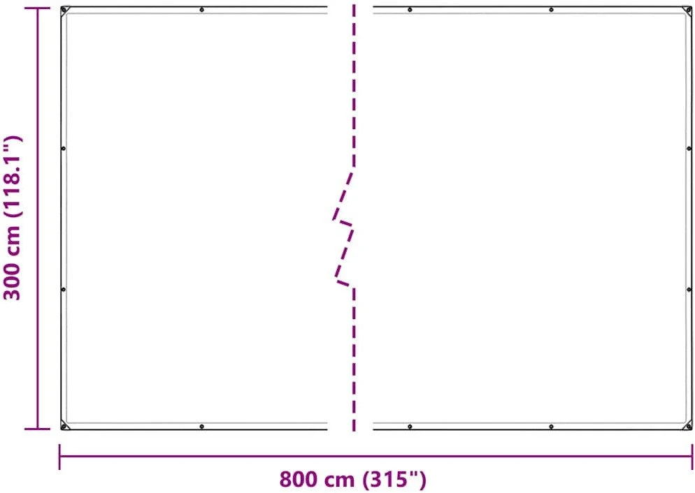 augalų dangtis su kilpomis 3x8 m PVC