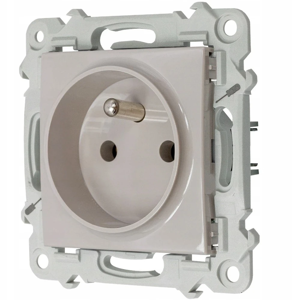 Ospel CF307 Viengubas lizdas su įžeminimu kašmyro smėlio spalvos GP-1ZZ/m/83