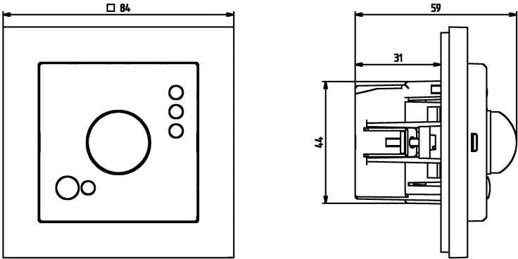 Ospel Elektroninio judesio jutiklis Sonata juoda metalo (LP-16R / m / 33)