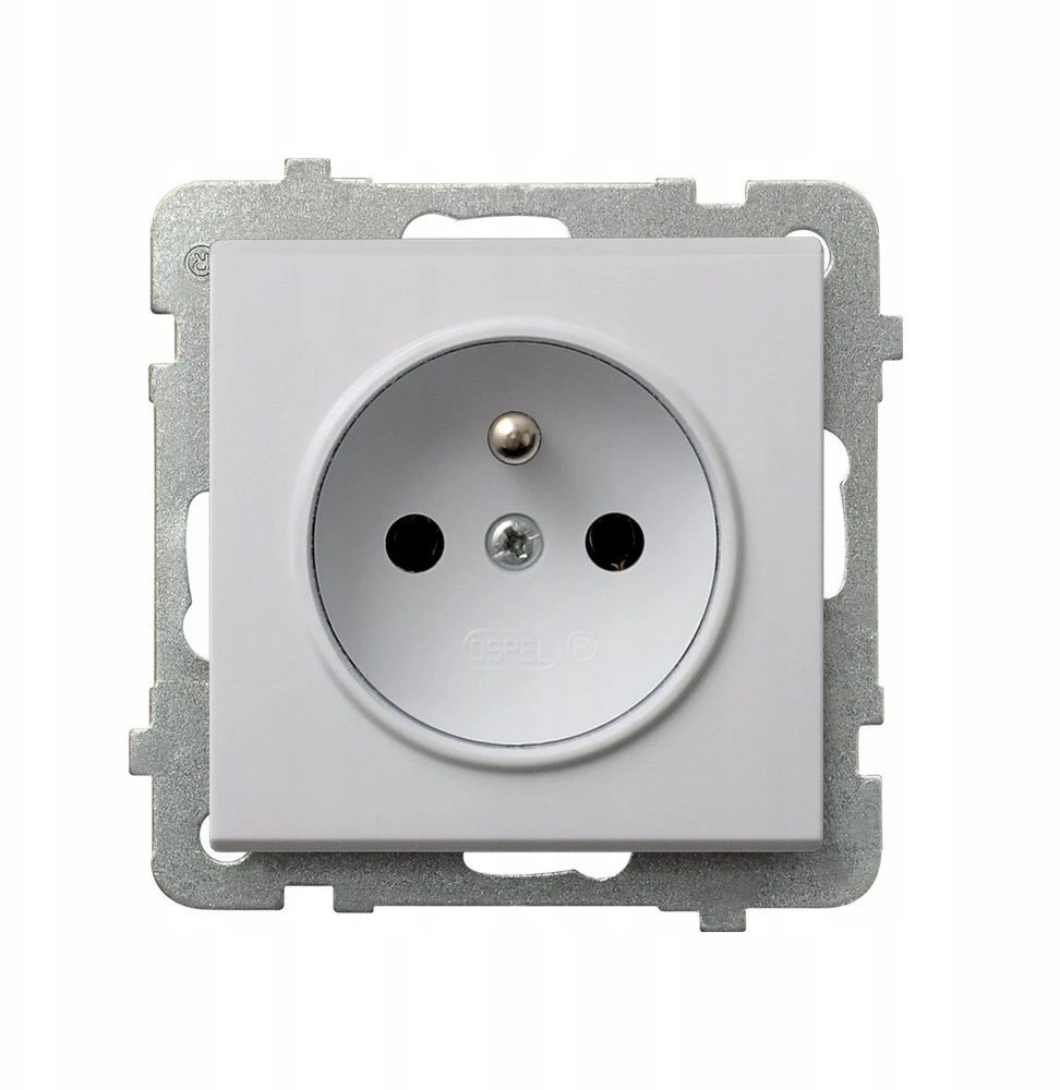 Ospel GP-1RZ/m/75 SONATA Vienvietis lizdas su įžeminimu, matinė balta GP-1RZ/m/75