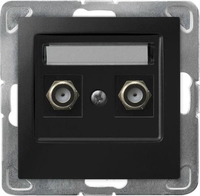 Ospel IMPRESJA F tipo dvigubas antenos lizdas, juodas metalinis GPA-2YF/m/33