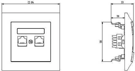 Ospel kompiuterio lizdas Impresja double RJ45 5e ecru (GPK-2Y/K/m/27)